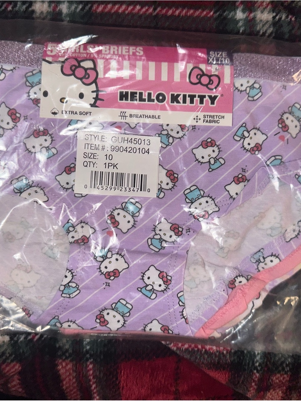 Hello Kitty Girls' Lavender and Pink Printed Briefs